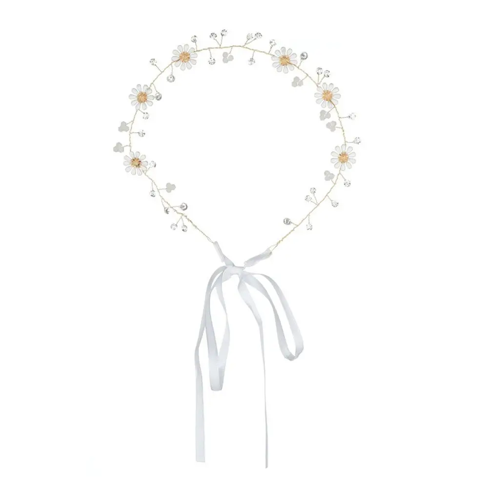 มงกุฎคริสตัลประดับดอกเดซี่สำหรับงานปาร์ตี้ งานแต่งงาน งานเลี้ยง งานวินเทจ เครื่องประดับผม ที่คาดผม