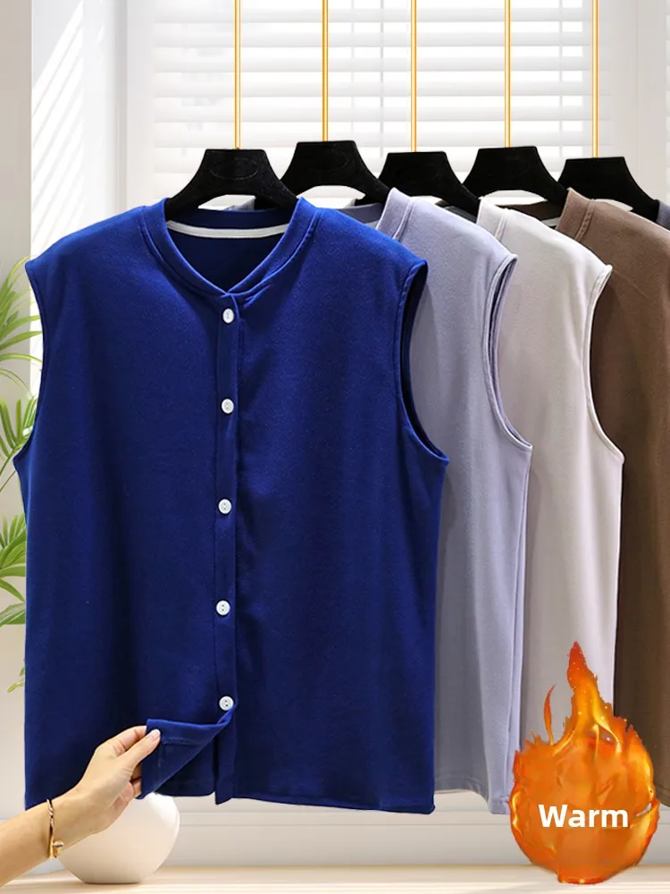 

Теплый жилет Thiened Fce, мужской, большой размер, зимняя внутренняя одежда, цвет Fce, анти-холодная накладка на пуговицы, Thiened S...