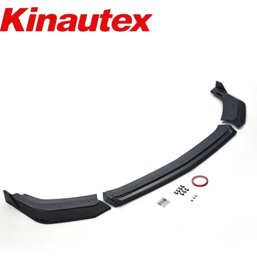 طقم سبويلر للمصد الأمامي باللون الأسود اللامع لـ 2024-2025 Ford Mustang EcoBoost GT مكون من 3 قطع