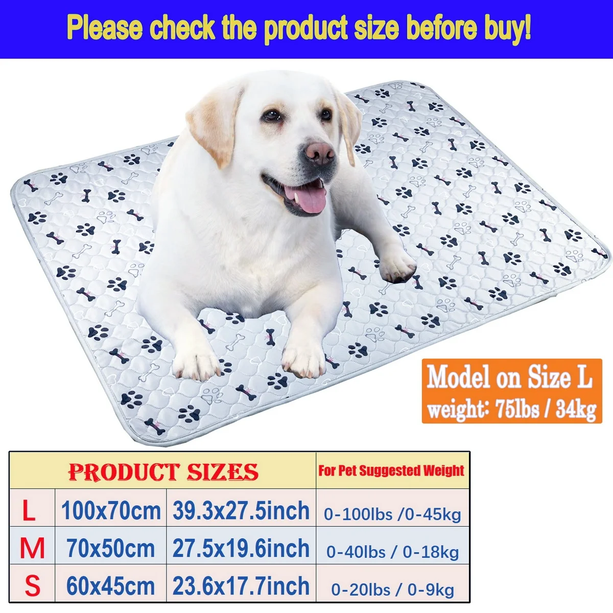 Washable Dog Urine Pad Reusable Anti Slip Pet Pee Pads Puppy Training Mat Pets Dog Cage Protective Pad for Sofa Car Seat Cover