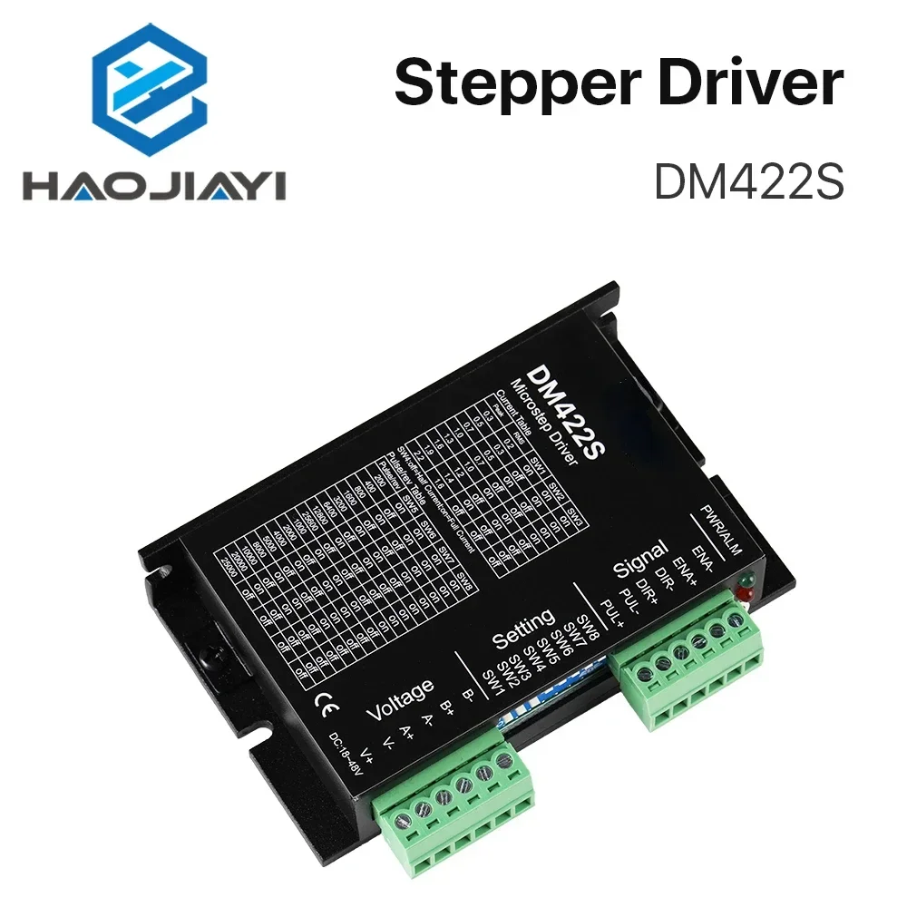 2-Phase Stepper Motor Driver DM422S Nema17 Motor 24-48VDC Voltage Output 0.3-2.2A Current for 2-Phase Motor CNC Machine