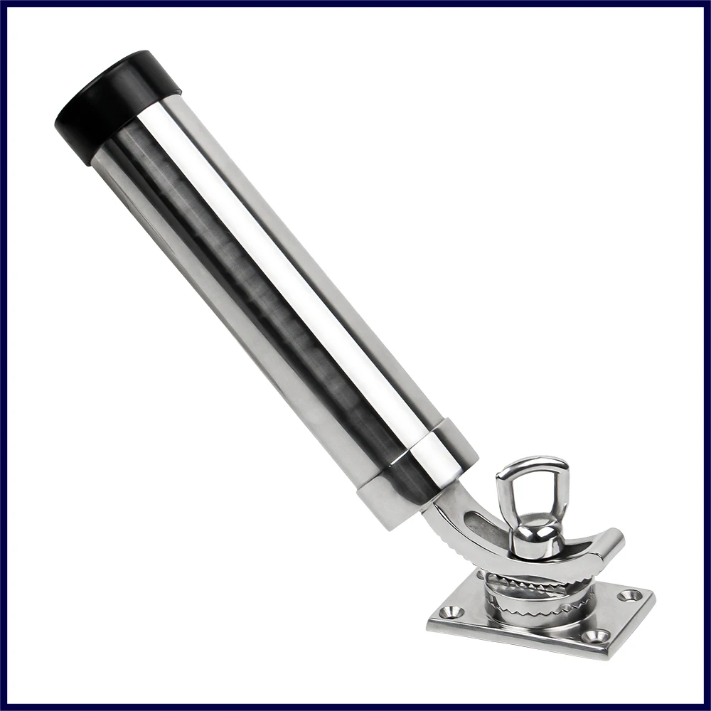 

High Quality Marine Stainless Steel 360° Rotatable Fishing Rod Holder For Boat Rail Mount Adjustable Yacht Rod Pod Heavy Duty
