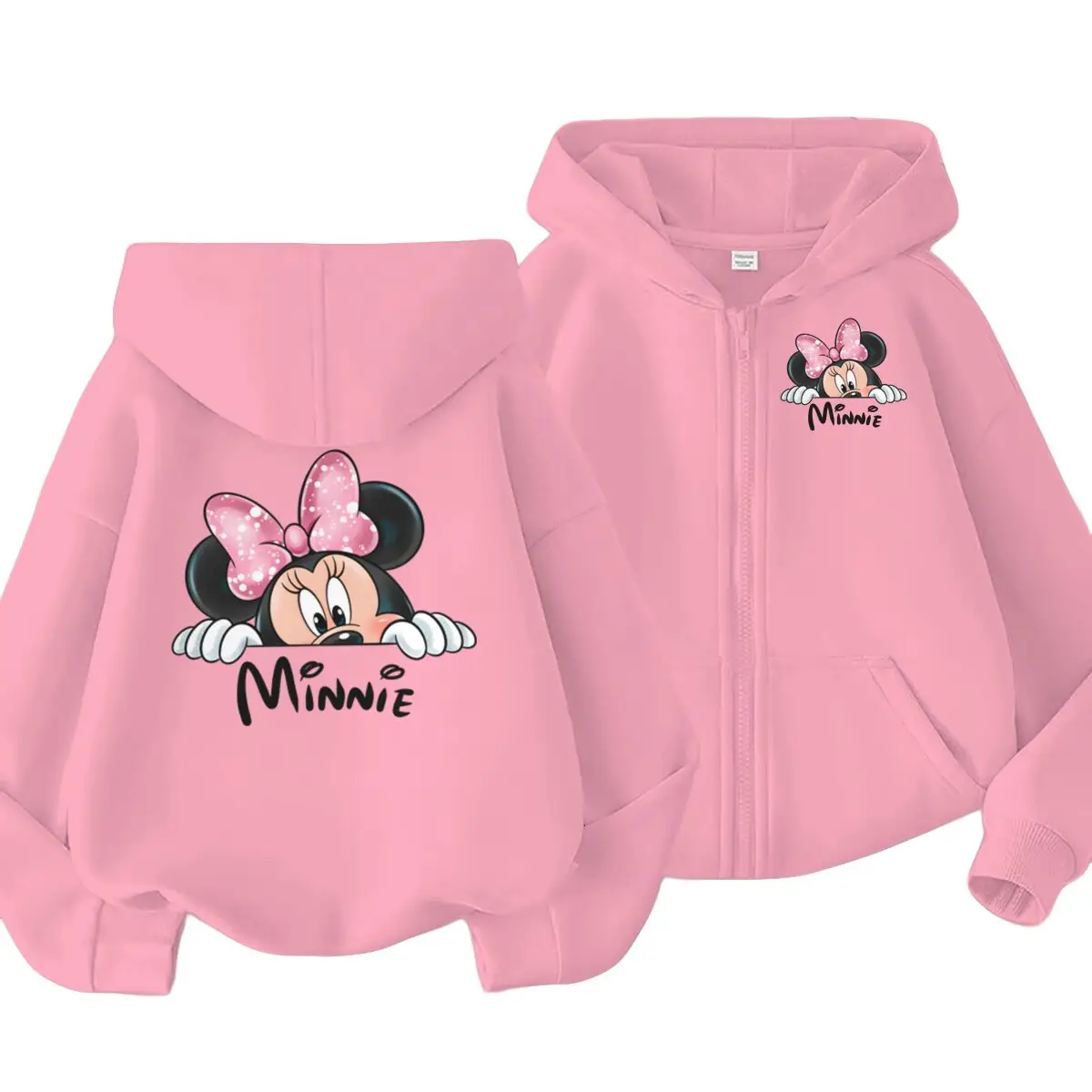 

Kids Clothes Funny Minnie Mouse Zip Up Hoodie Children's Hoodie Zipper Sweatshirt Cartoon Minnie Kid Girl Top Hoody