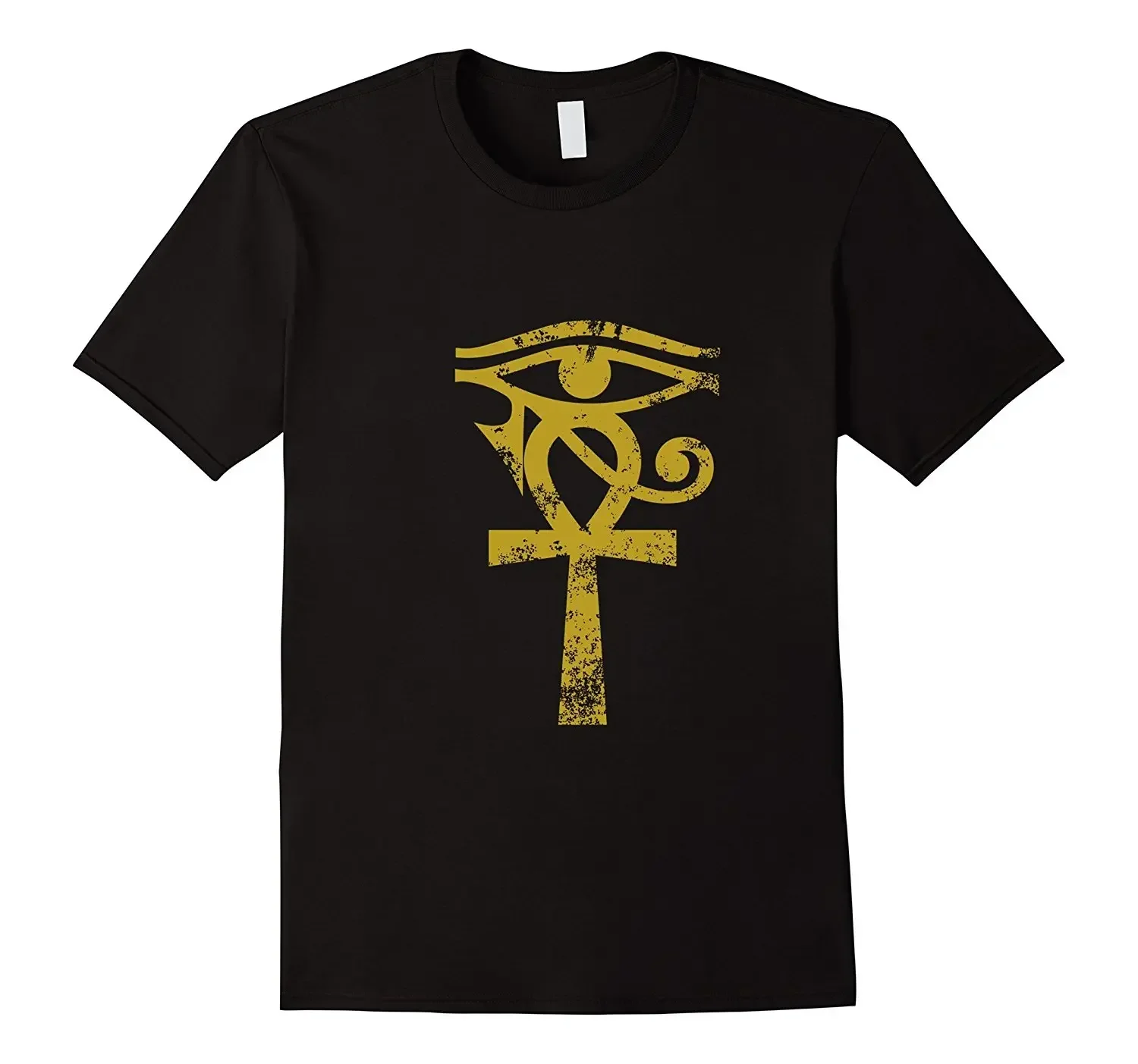 Ancient Egypt Eye of Horus Ankh Egyptian Symbol T-Shirt 100% Cotton O-Neck Short Sleeve Casual Mens T-shirt Size S-3XL