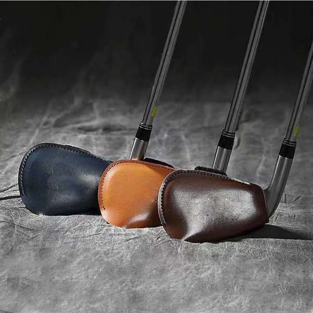 Cubierta de cabeza de Golf portátil PU, funda de cabeza de hierro, Protector de Putter de Golf, cuñas, al aire libre para Golf accesorios deportivos, 1-10 piezas