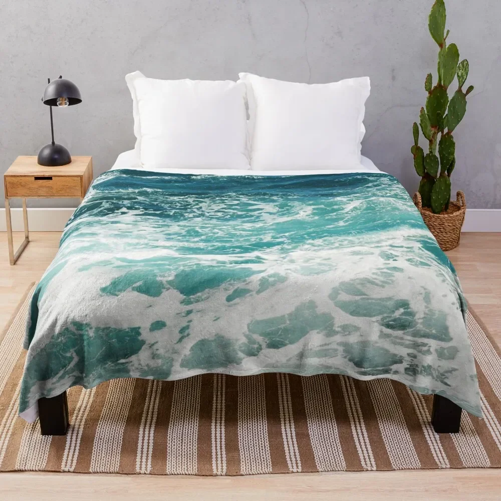 

Blue Ocean Waves Throw Blanket Blankets For Bed Decoratives For Sofa Thin Luxury Designer Cute Blankets