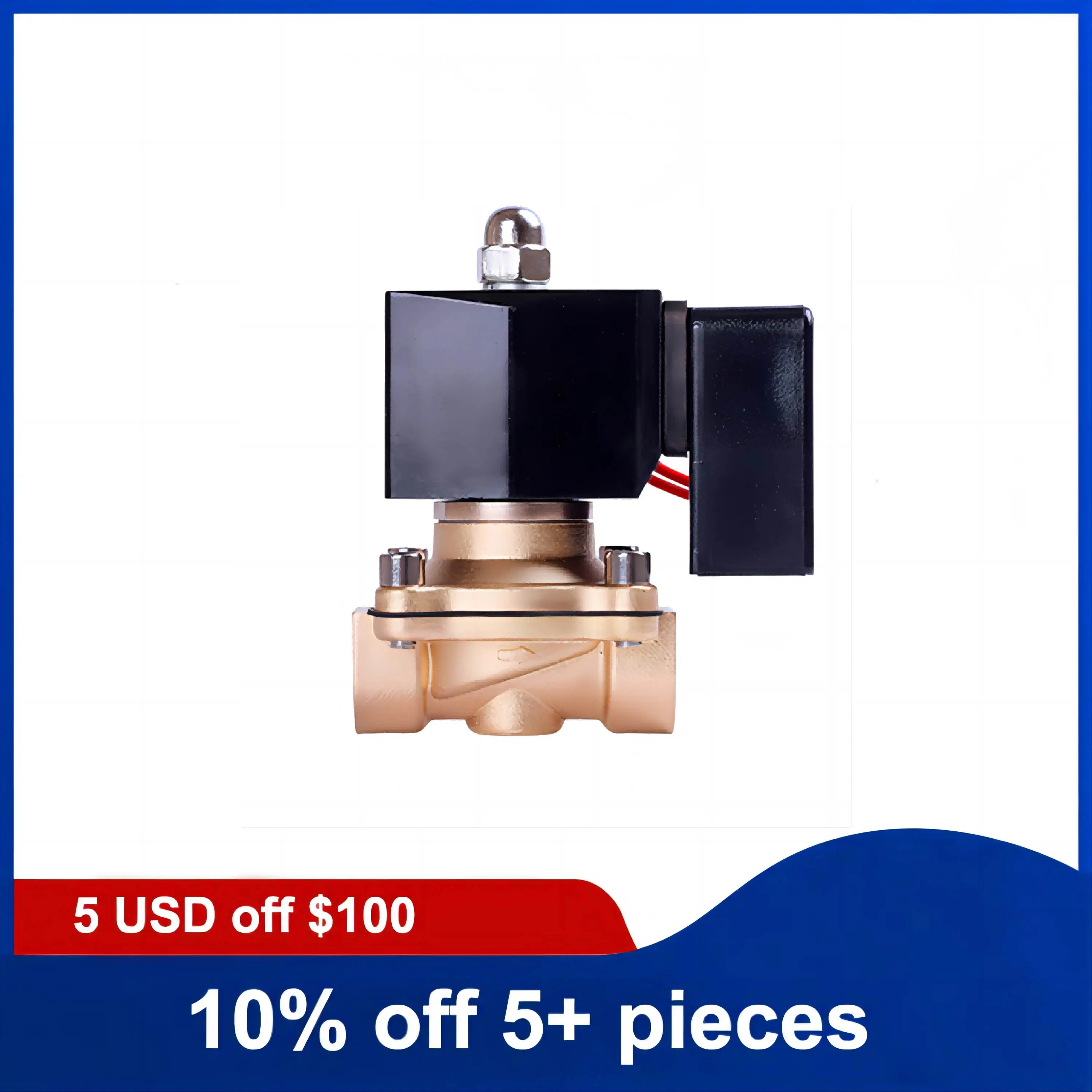 

1-1/2" Brass Non-Hot Normally Closed Solenoid Valve 220V 12V 24V Solenoid Valve For Long-time Working