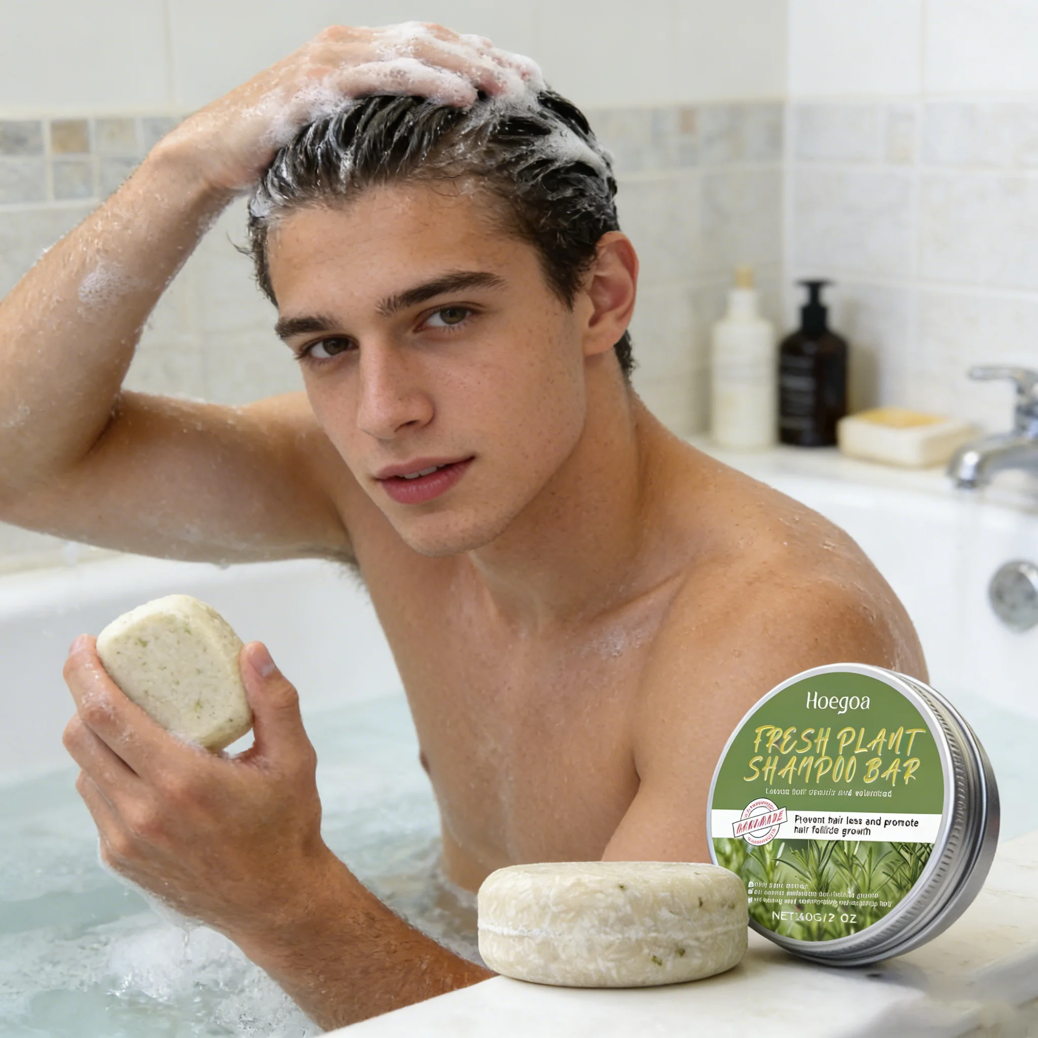 Rosemary Shampoo Soap Strong Roots Refreshing Scalp Enhance Scalp Vitality Dry Hair Repair Deep Clean Oil Control Shampoo Soap