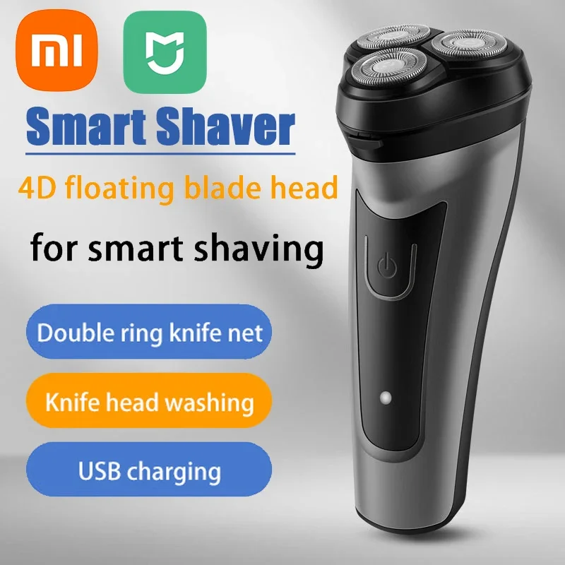 Xiaomi Electric Shaver Three Head Powerful Beard Washable Wet and Dry Shaver Rechargeable Portable Trimmer Unisex Razor Gift