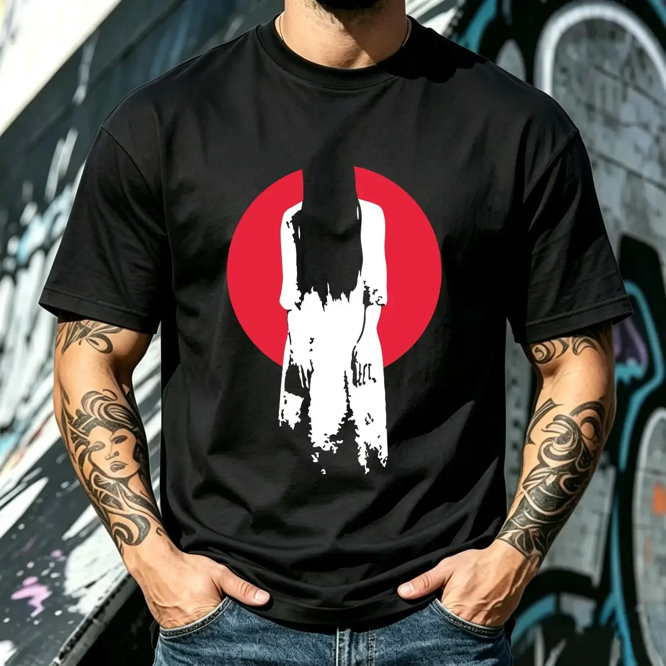 washed T Shirt RINGU Ring Sadako premium quality long or short sleeves vintage Washed fashion Top For Everyday Wear streetwear