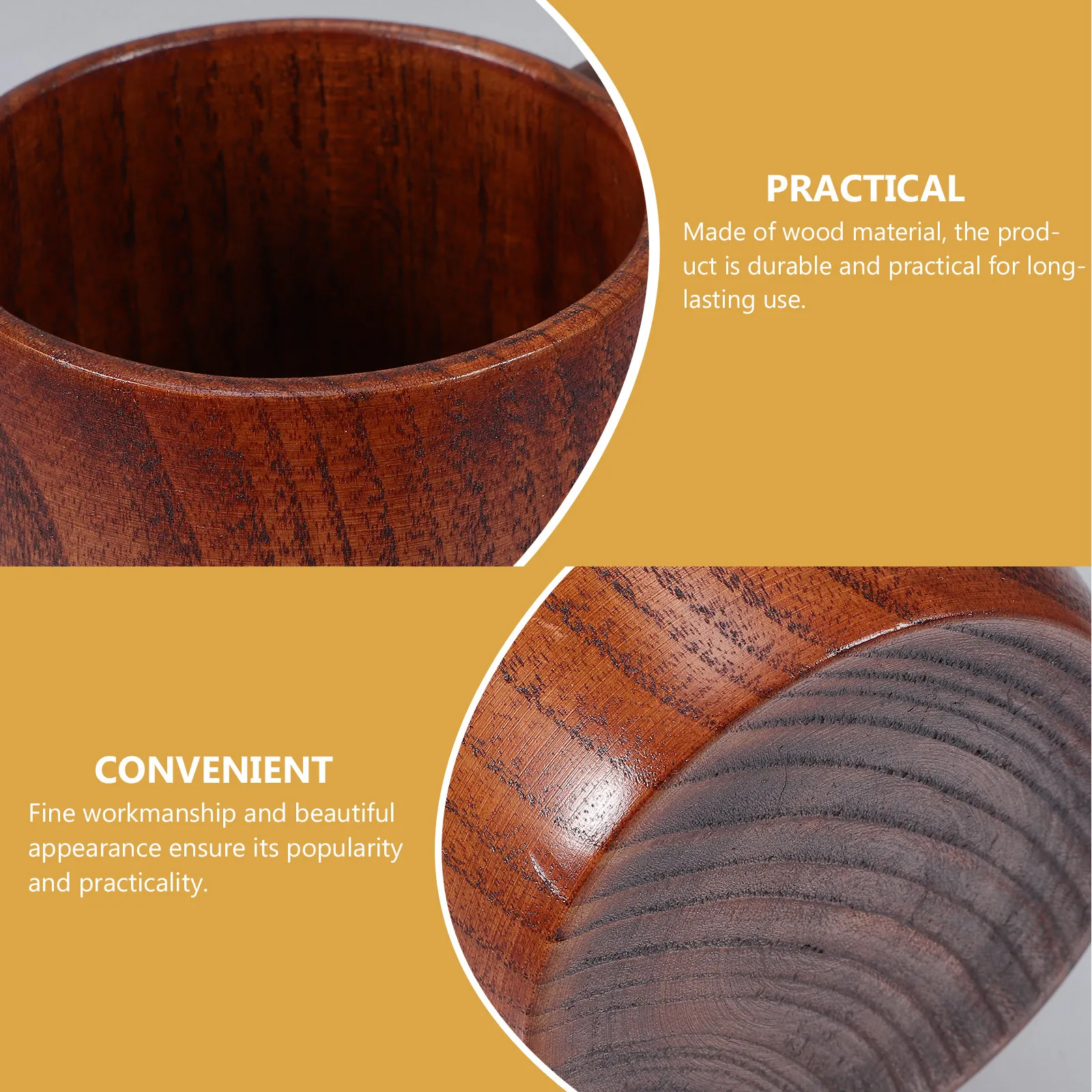 Wooden Beer Coffee Mug Water Cup Drinking Cup Tea Mug Practical Long Lasting Fine Workmanship Beautiful Home Coffee Shop