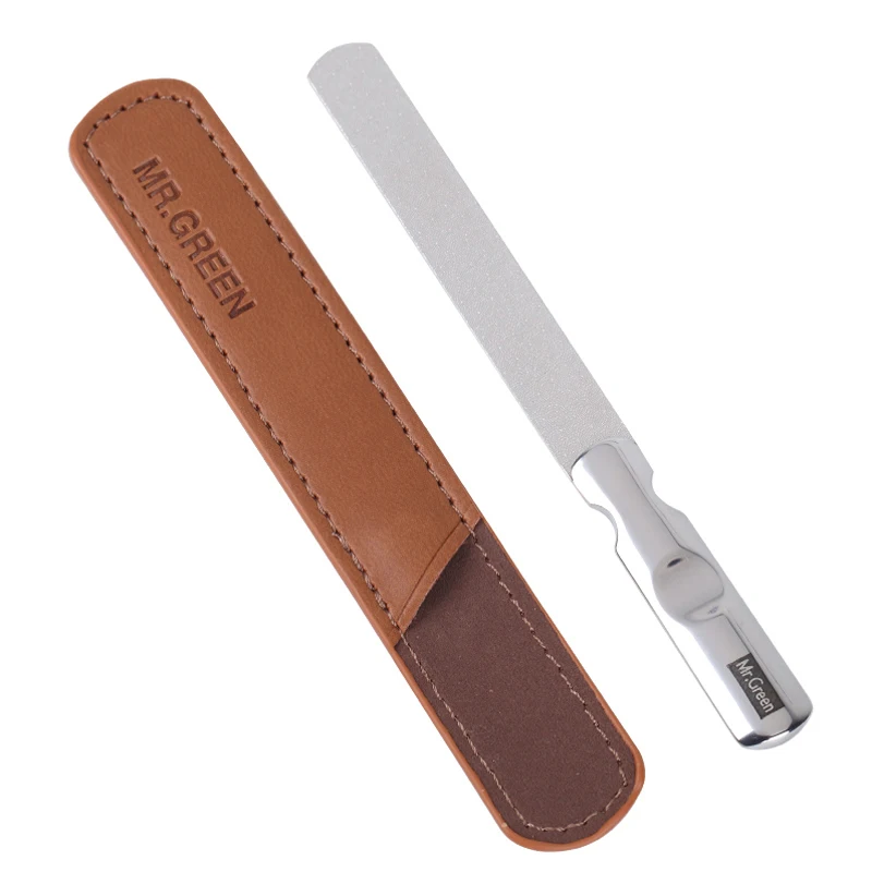 MR.GREEN Professional Imports of stainless steel metal nail file Buffer Double Side manicure tools small rubbing polishing strip