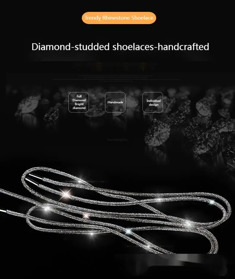 1 Stücke Strass Schnürsenkel Luxus Regenbogen Diamant Schnürsenkel Sneakers Schnürsenkel Schuhe Runde Schnürsenkel 100/120/140/160 CM DIY Saiten – Detail 6