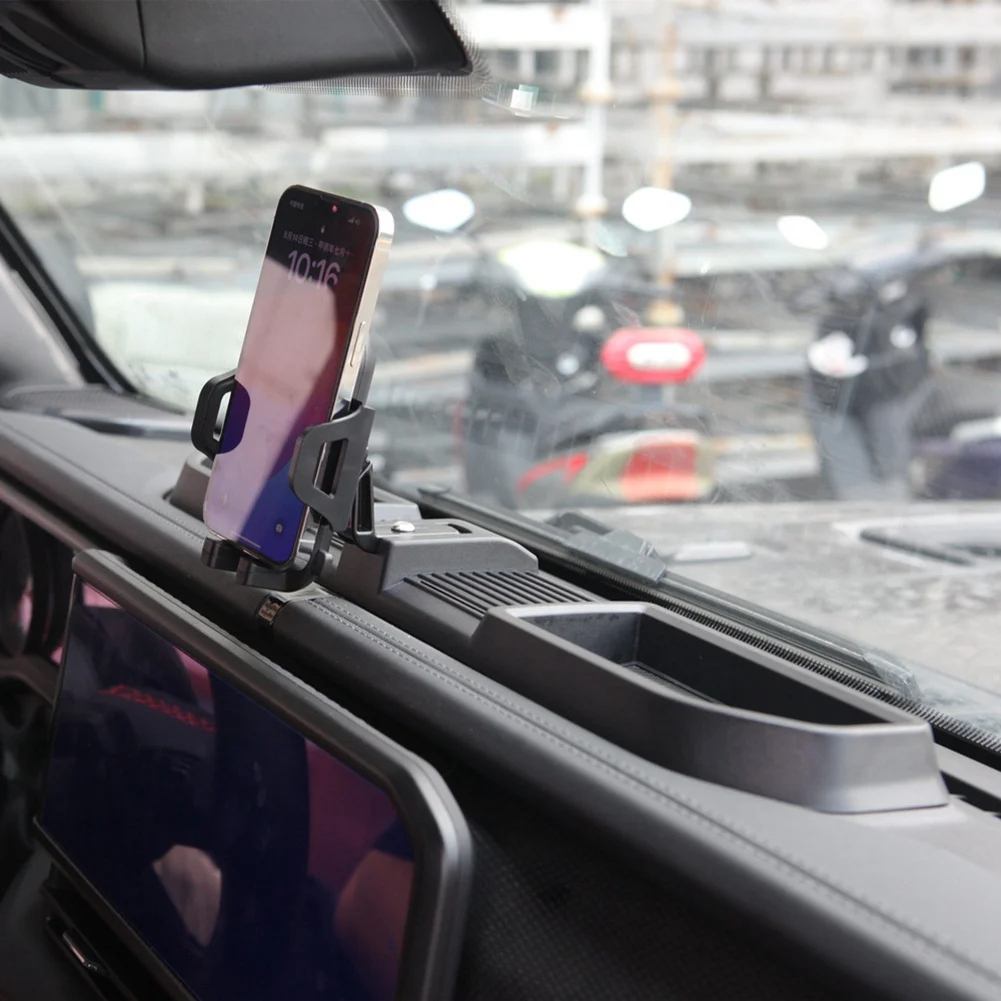 

Крепление для телефона для Jeep Wrangler JL 2024, многокункциональный держатель для телефона с лотком для хранения, аксессуары