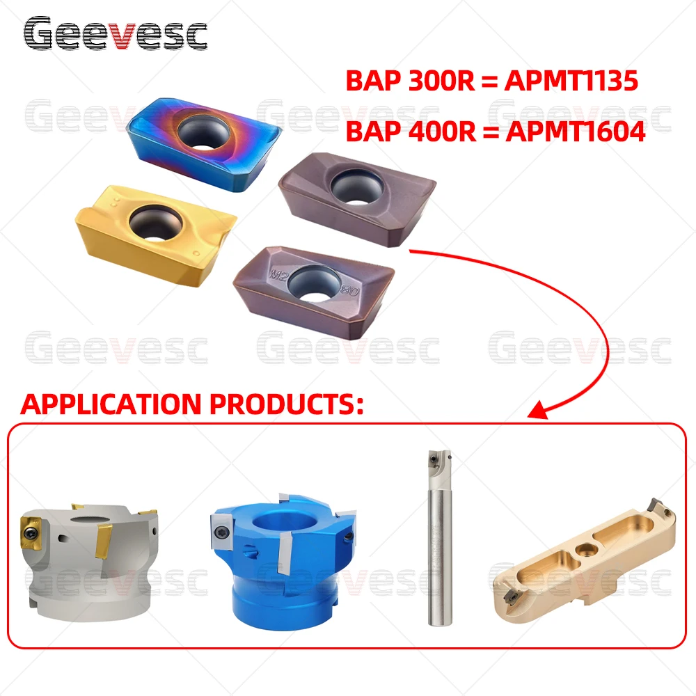 Imagem -02 - Face Milling Cutter Head Rod Carbide Insere Alumínio de Morrer Apmt1135 Apmt1604 Inserir 300r 400r Apmt 1135 1604 Aço Inoxidável