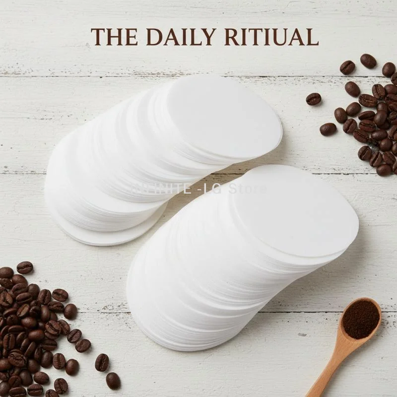 Coffee Paper Filter for Espresso Maker Fits 51 53 54 58mm 100/500Pcs  Unbleached Designed for Café Home Quick Brewing