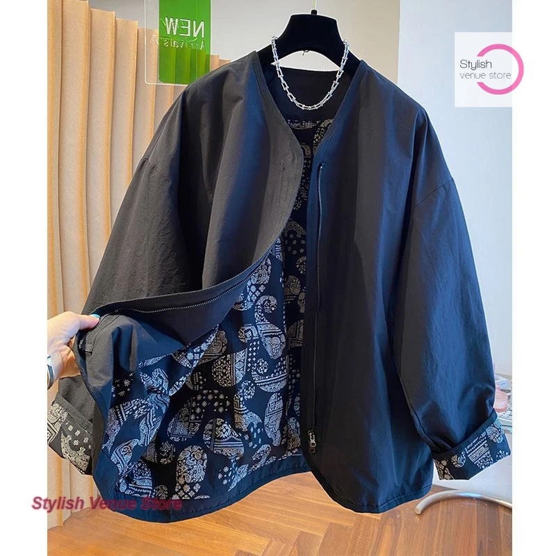 

Весенне-осенняя короткая ветровка с длинными рукавами, женская куртка во французском стиле больших размеров, свободный простой универсальный высококачественный топ