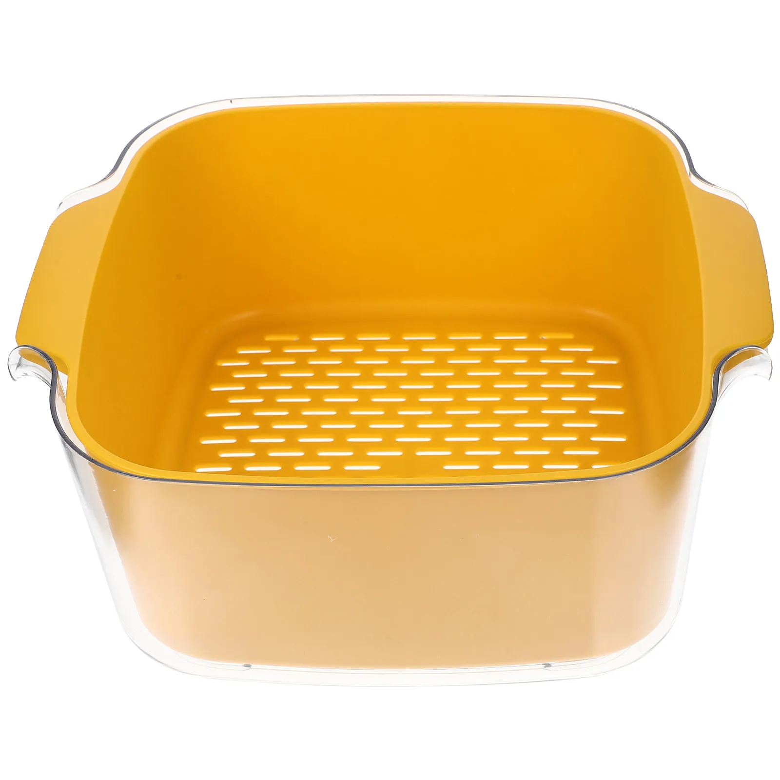 

Профессиональная двухслойная корзина для мытья и слива воды, износостойкая, для фруктов и овощей, с мелкой сеткой, кухонный дуршлаг