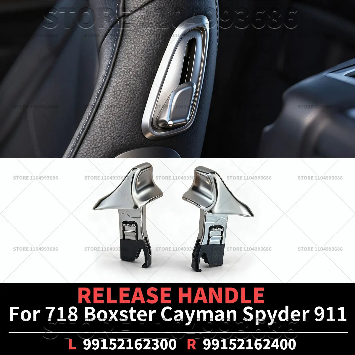 For Porsche 718 Boxster Cayman Spyder (982) 911 (991) Seat Back Recliner Adjustment Handle OEM 99152162300 99152162400