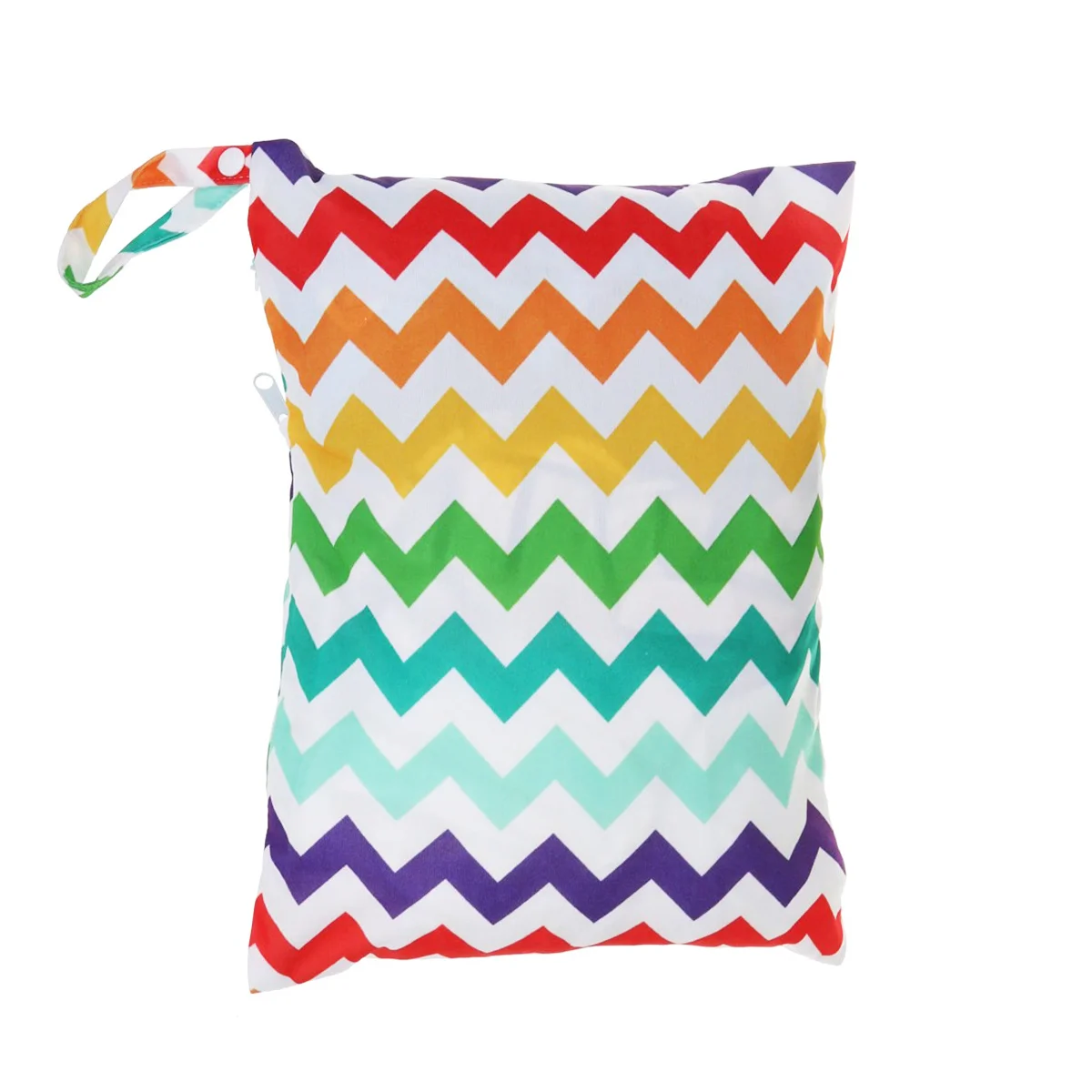 

Infant Diaper Bag Waterproof Lightweight Reusable Baby Diaper Pouch Dual Zipper Rainbow Colorful Wet Dry Storage for Baby Food