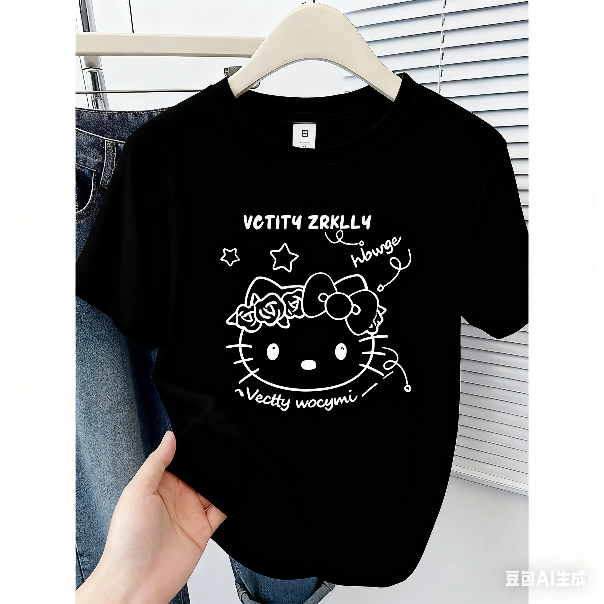 

Летняя футболка с короткими рукавами и принтом котенка для мужчин и женщин, топы для взрослых и детей, низ из мягкой трикотажной ткани из чистого хлопка