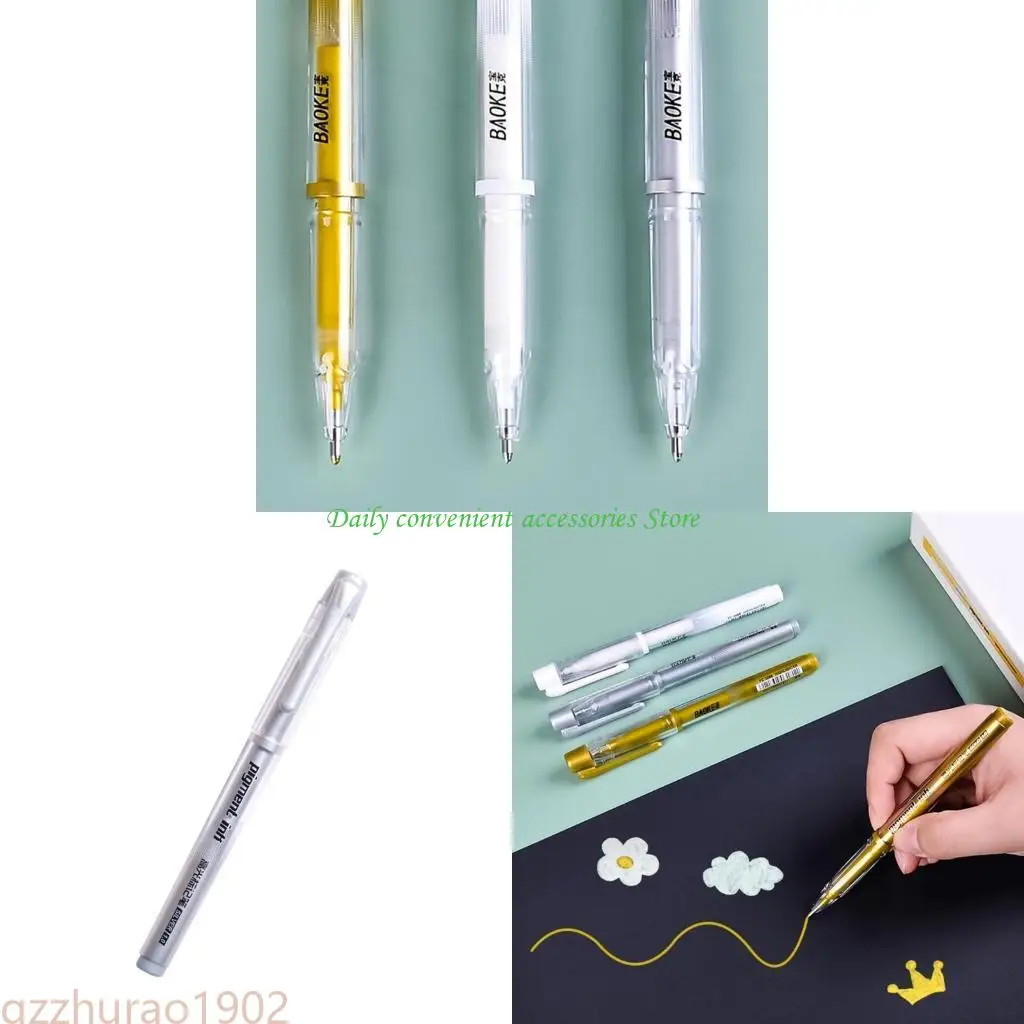 

97QB Highlighter Pen Gel Pen 1mm Fine Tip Fast Drying Water Resistant For Art Drawing Scrapbooking Writing on Paper