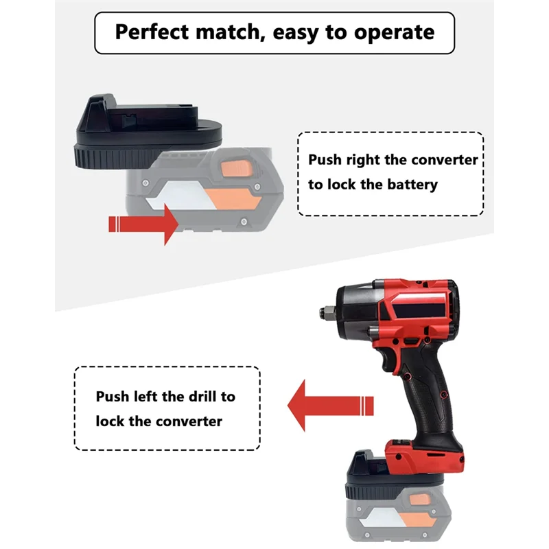 

A55F-AR18ML Adapter For Ridgid AEG 18V Battery To For Milwaukee M18 18V Cordless Tools, Use For Ridgid 18V Platform Batteries