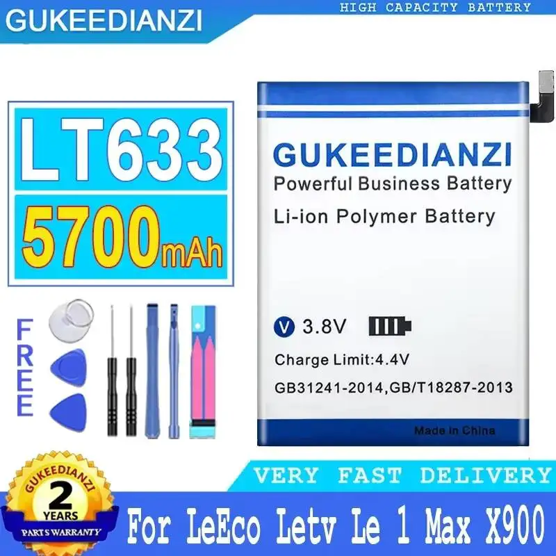 Аккумулятор для мобильного телефона Leeco Letv LE 1 Max X900 LE One Max X900, 5700 мАч, высокая совместимость, LT633