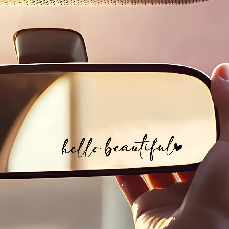 You Look Beautiful Sticker Set 2PCS 2D Flat Vinyl Decal Car Mirror Makeup Mirror Cup Women Gift Decor