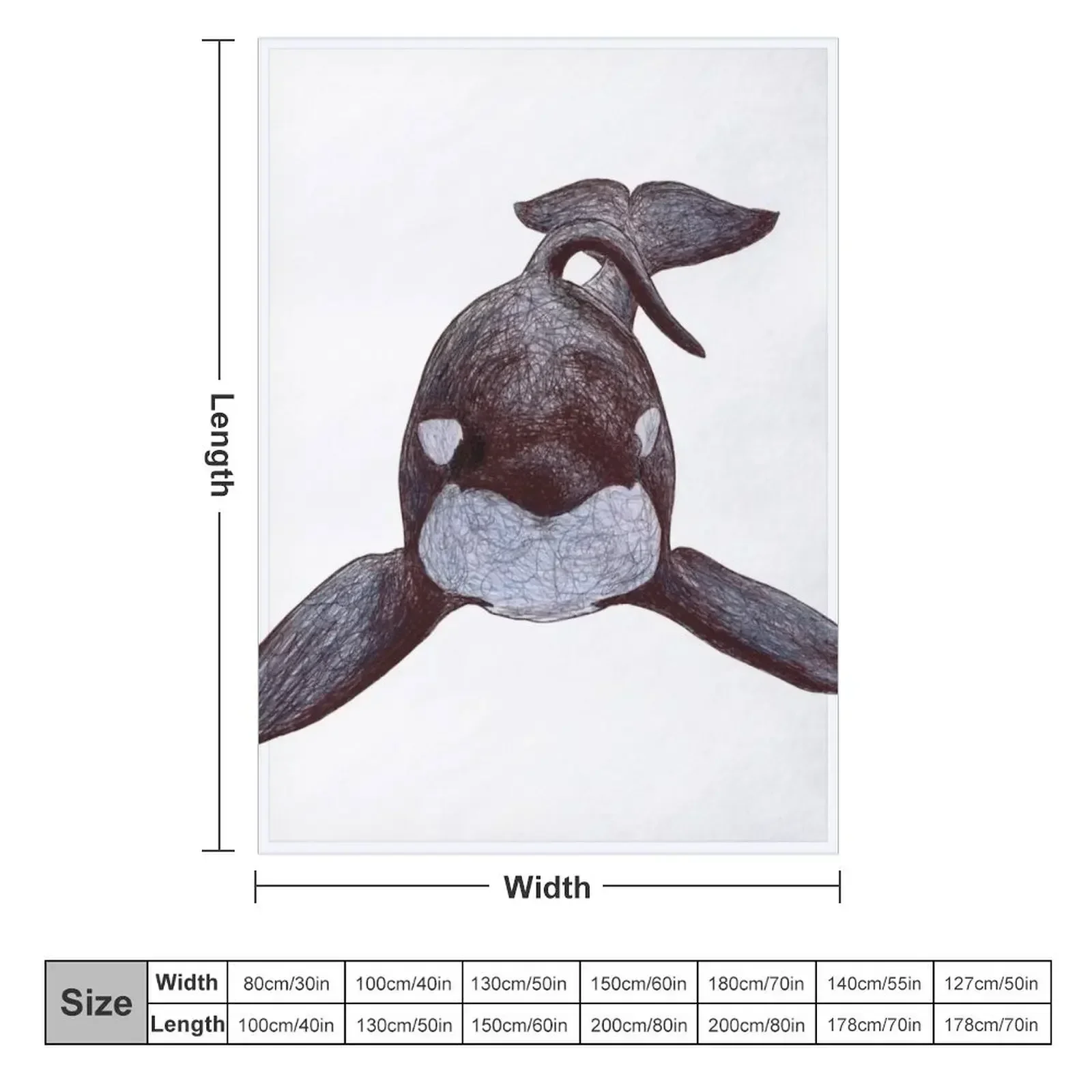 Bingo the Killer Whale Scribble Throw Blanket Thermals For Travel blankets ands For Baby Bed Fashionable Tourist Plush Blankets