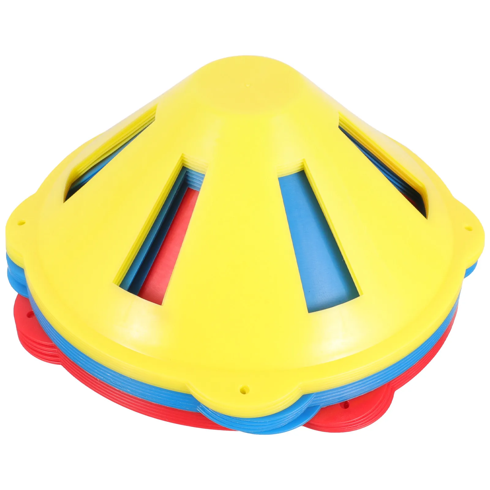 15Pcs Wind-Resistant Soccer Training Cones with Design Portable Round Cones for Football Basketball Kids Sports Training