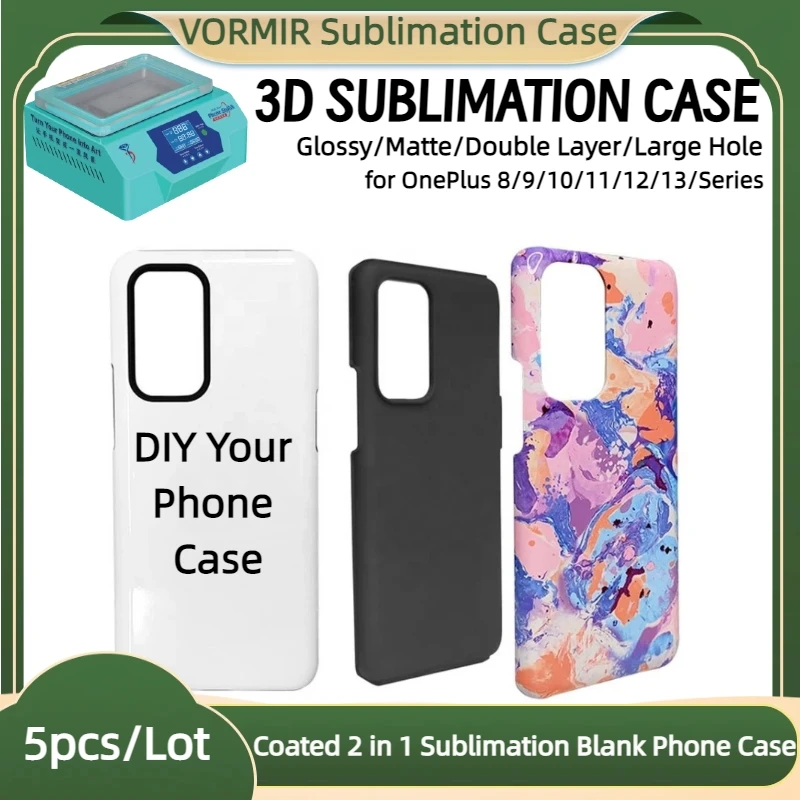 

VORMIR 5pcs Coated 2 in 1 3D Sublimation Phone Case Blanks for OnePlus 8 9 10 11 12 13 Pro 10T DIY Covers for Printer Machine