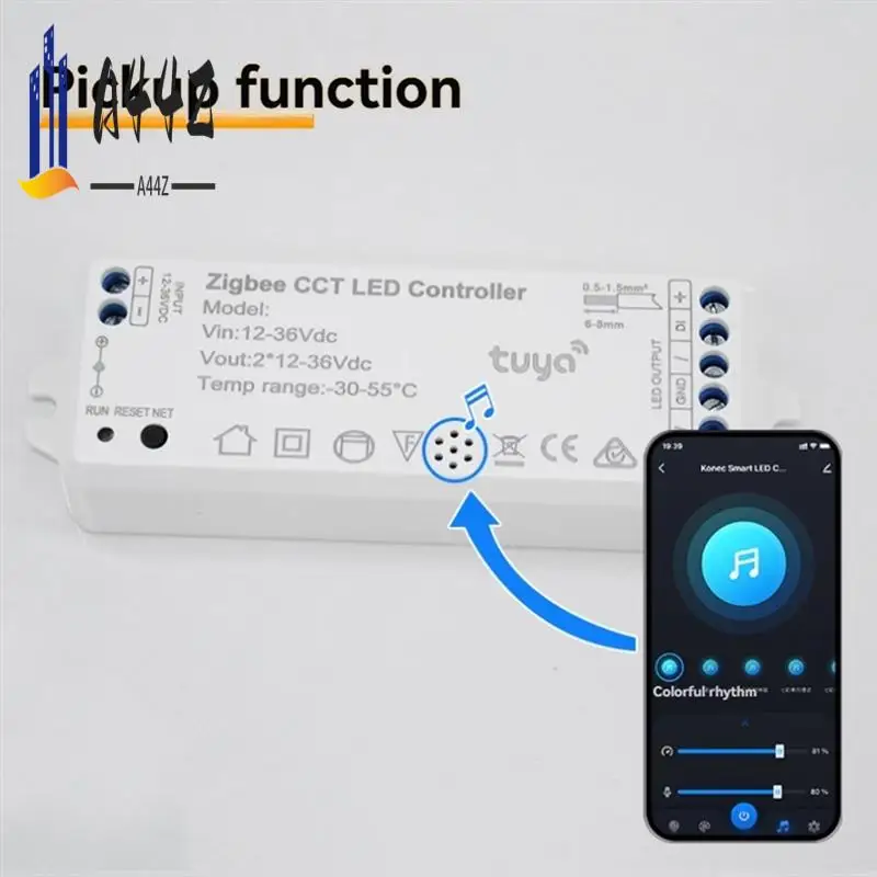 

A44Z-Tuya Zigbee 2811Cob DC12V 36V LED Light Strip Controller Fantasy Light Strip Controller With Sound Pickup Function