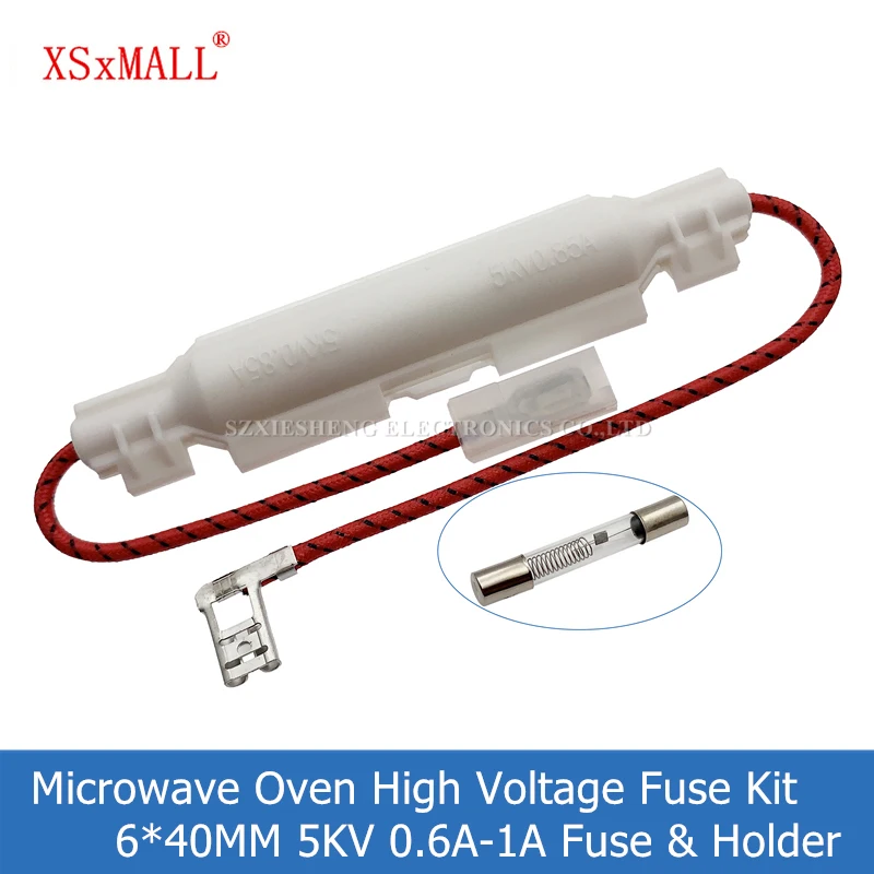 5KV Microwave Oven High Voltage Fuse Kit 6*40MM 0.6A 0.65A 0.7A 0.75A 0.8A 0.9A 1A 5000V Glass Tube Fuse & Universal Fuse Holder