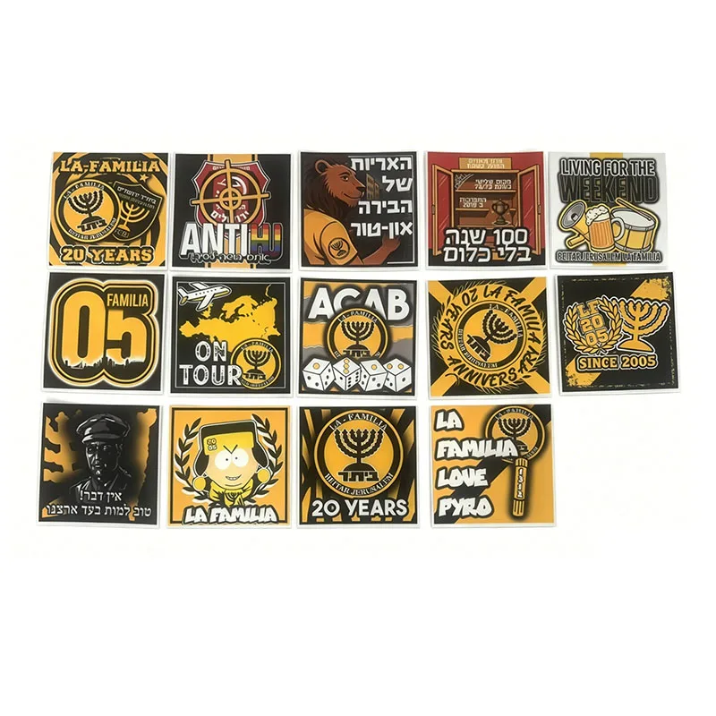 8 types 9*9cm La Familia LF2005 Beitar Decoration Stikers for Bag Cup Wall Fridge BYSK024-37 (Group ΙV)
