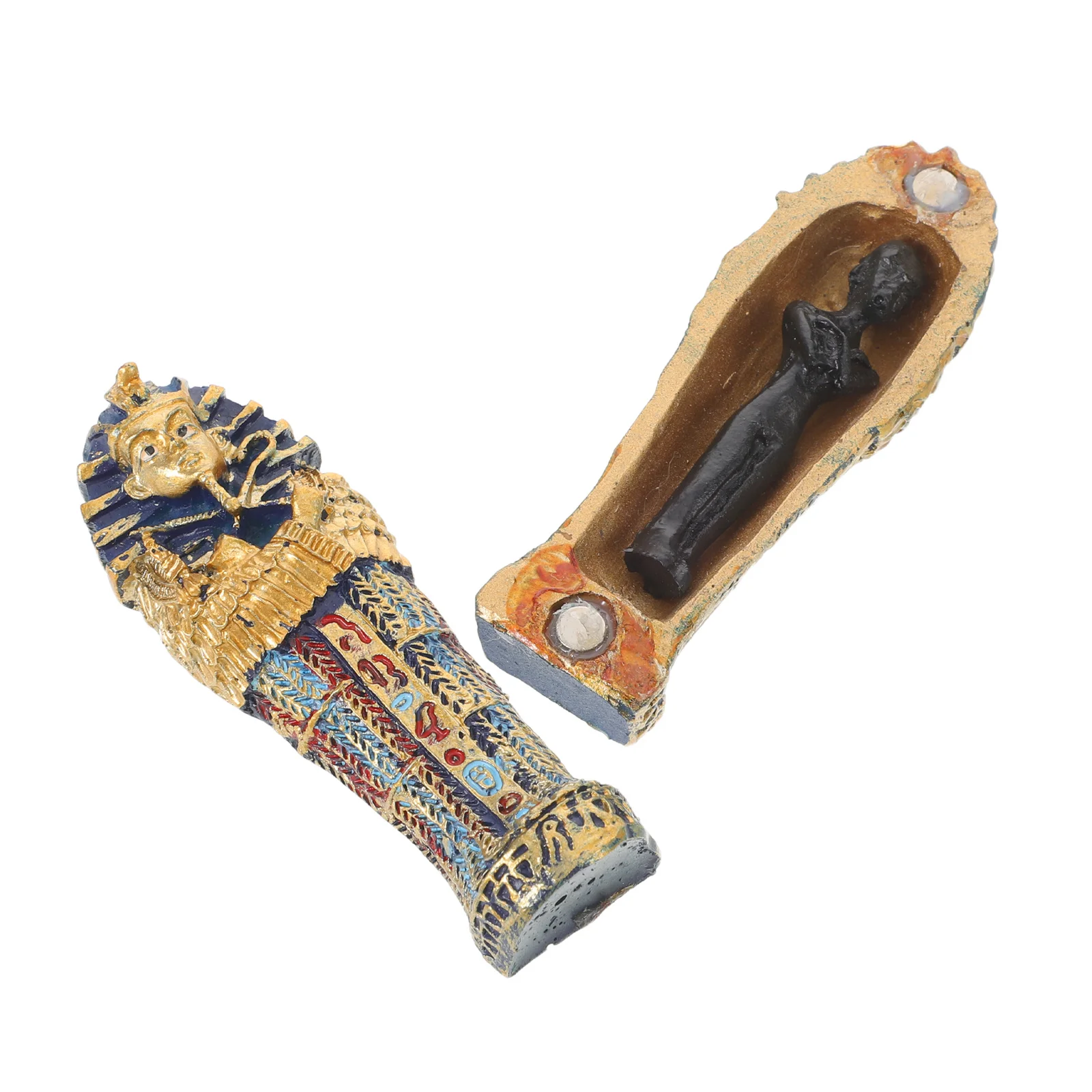 

Pharaoh Coffin Ornament Egyptian Sarcophagus Art Decoration Historic Resin Statue Luxury Home Accent