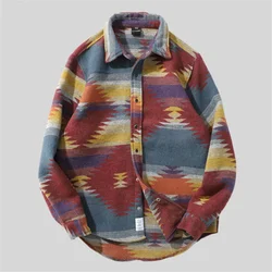 Hip Hop Tie Dye Snap Button Long Sleeve Shirts Men Fashion Casual Streetwear Dress Shirt Coats Male Hipster Shirts Tops