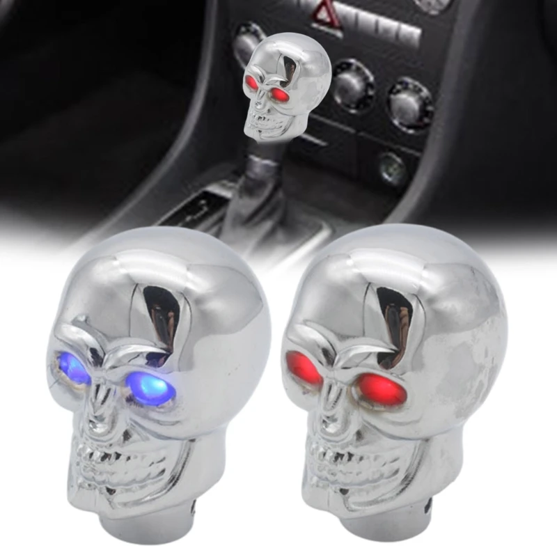 Unique Skull Head Gear Shifts Knob Shifter Lever with Adjustable LED Light for Manual Transmission Car Inner Enhancement