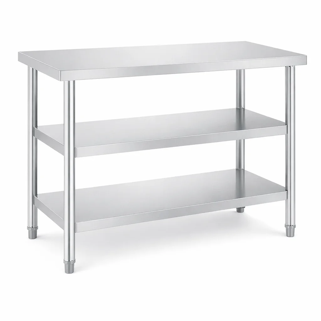 Wholesale 201 Heavy Duty Undershelf Fast Setup Space Saving Stainless Steel Work Table With Quick Assembly