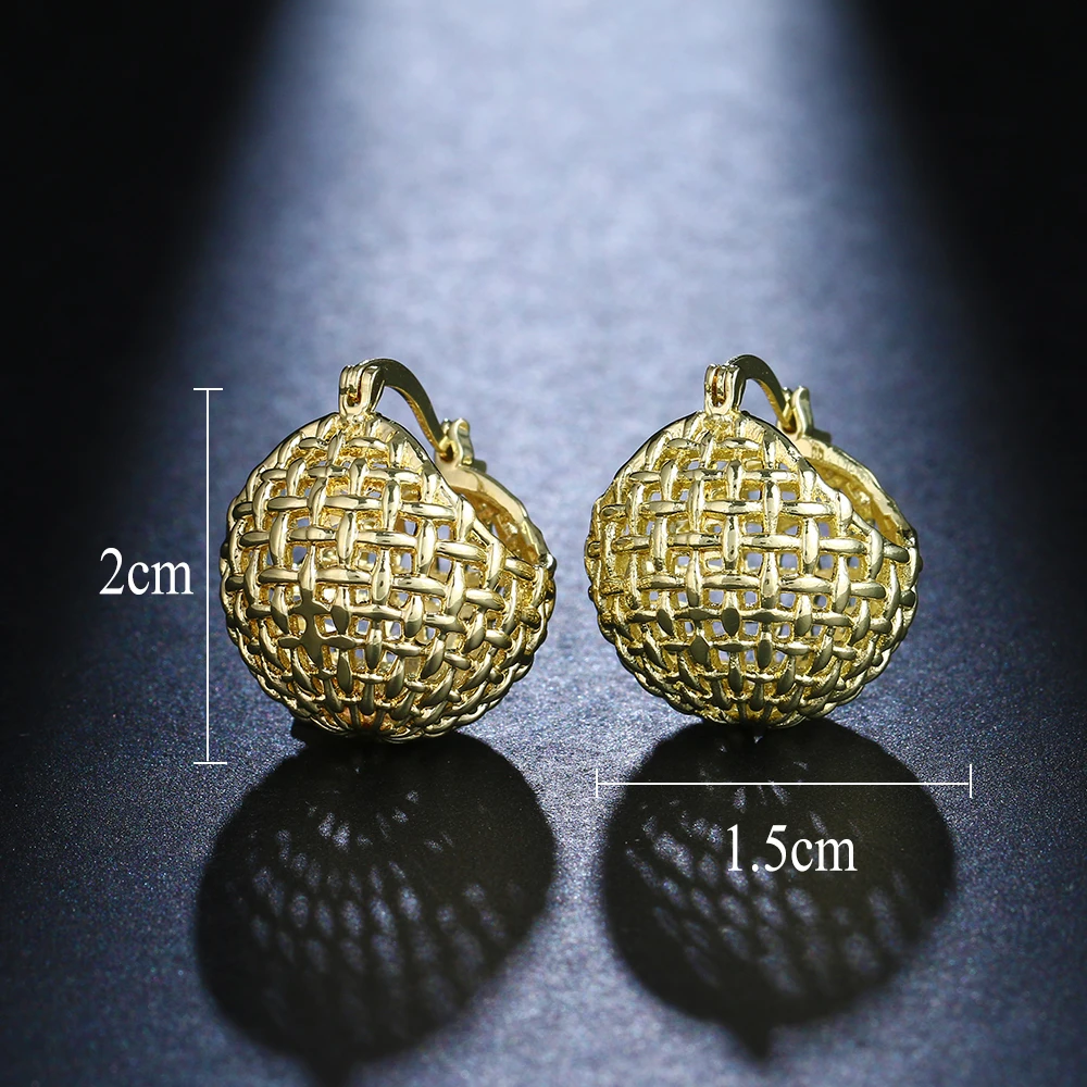 FD74187561Summer New Fashion Personality Gold Color Pocket Design Metal Earrings for Trend Women Cocktail Party Jewelry Wearing