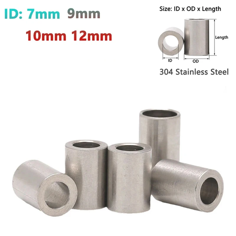 

I.D 7mm 9mm 10mm 12mm 304 Stainless Steel Bushing Washer Round Hollow Unthreaded Standoff Spacer Gasket