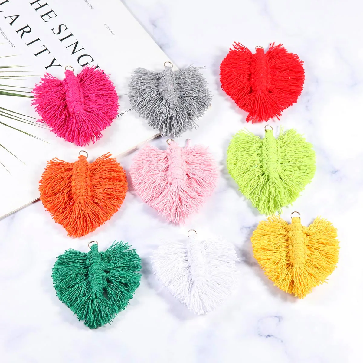 2 pcs/lot  7cm Leaf Shaped Pendant Bohemian Style Earring Pendants Charm For Women Colorful Ear Jewelry Making DIY Accessories