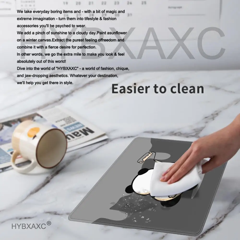 Black And White Panda Gaming Mouse Pad Small Non-Slip Desk Mat with HD Print for PC/Keyboard