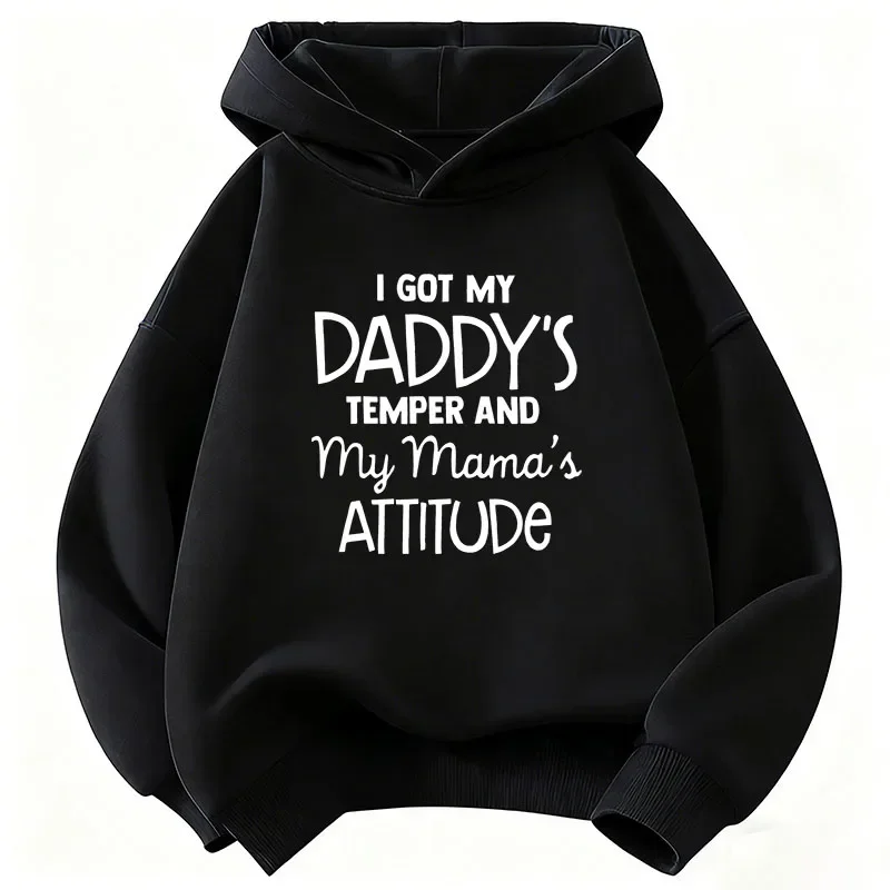 Fashion Love with Daddy and Mama Letter Printed Children's Hoodie Sweatshirt Cute Hoody for Boys Girls Autumn Casual Hoodies