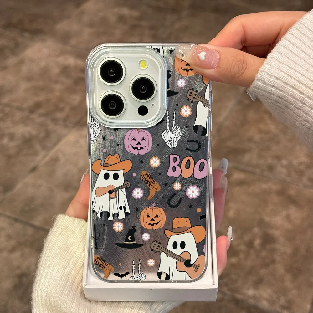 for IPHONE 16 case 15 14 13 12 11 PRO MAX 7 8 PLUS X XR Feather yarn Halloween ghost guitar soft edge anti-drop and shock