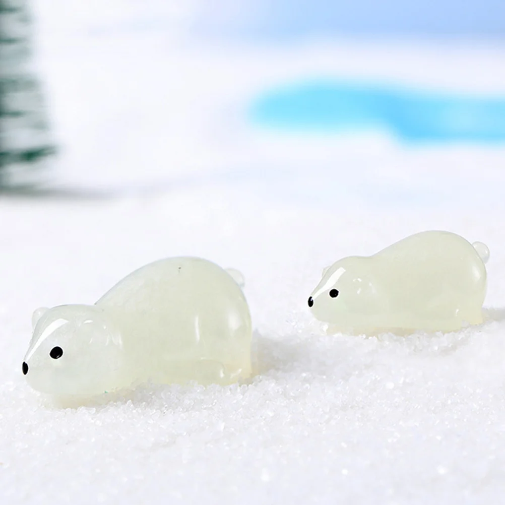 

30pcs Glowing Bear Resin Mini Bears Miniature Beach Accessories For Garden Yard Lawn Decor Desktop Micro Landscape Ornaments