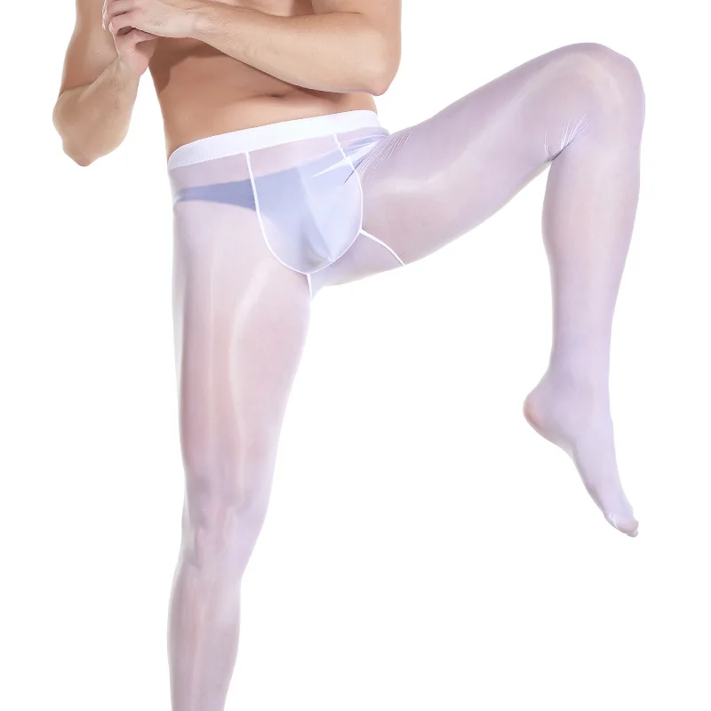 男性用エロタイツ,オイルグロス,透明,超薄型,高弾性,シルキーで滑らかなレギンス