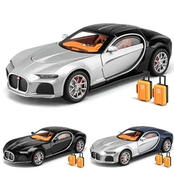 1/24 Bugatti Atlantic Diecast Toy Car Vehicle Miniature Classic Model Pull Back Sound & Light Collection Gift For Boy Children