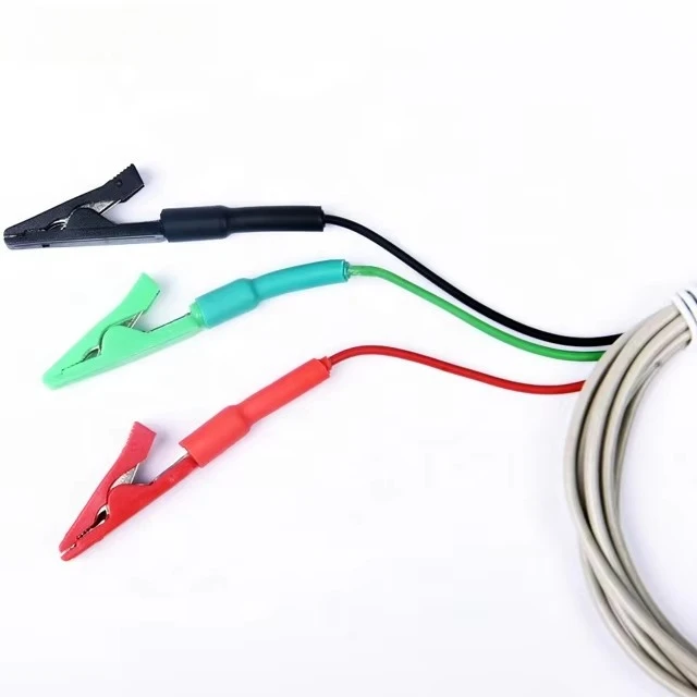 

Reusable EMG 3 alligator Clips Electrode with Red Black and Green Wire