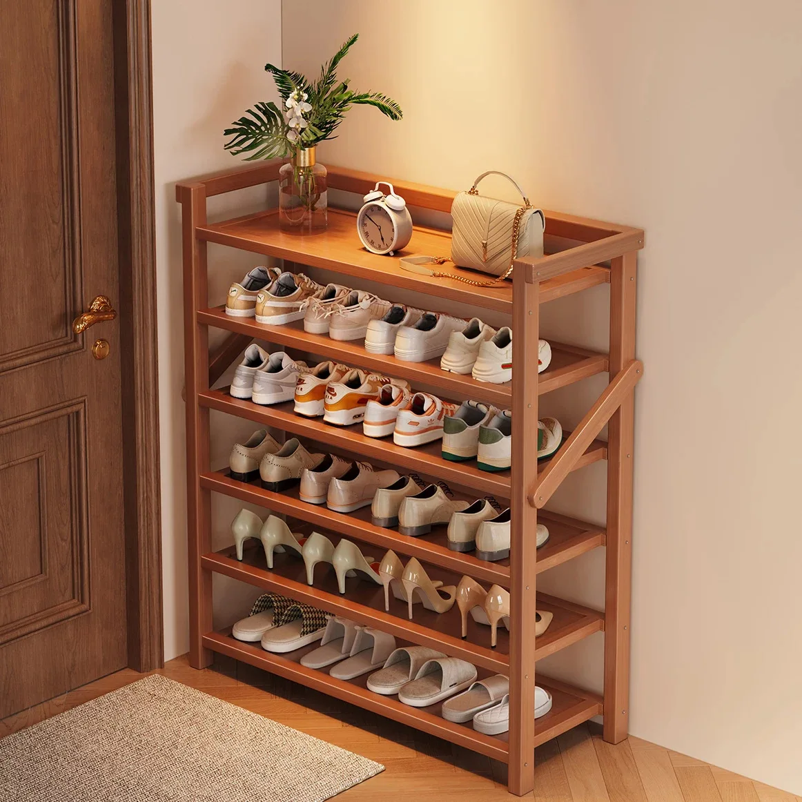 Foldable Shoe Rack NO Assembly Required, Portable Multi-layer Shoe Storage Organizer for Entryway, Pull-out Design  furniture